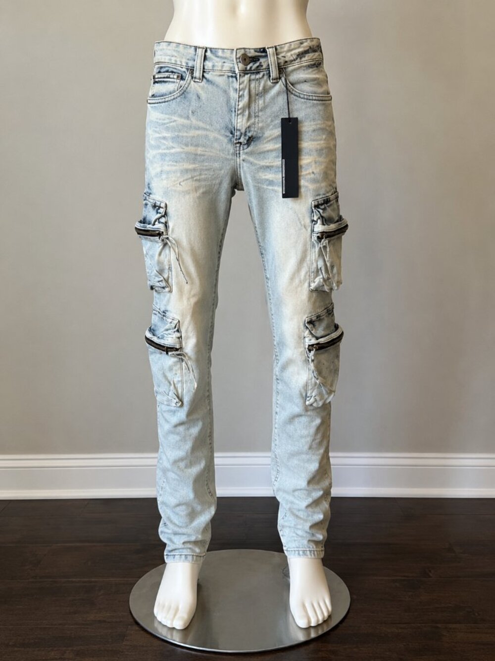 Rockstar Original Rodion Cargo Jeans Mens 36 NWT Blue Slim Fit Utility Y2K